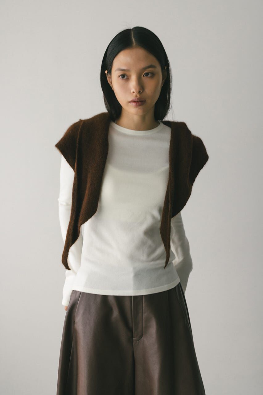 【スタイルミキサー/STYLEMIXER】 フィンガーホールクルーネックニット