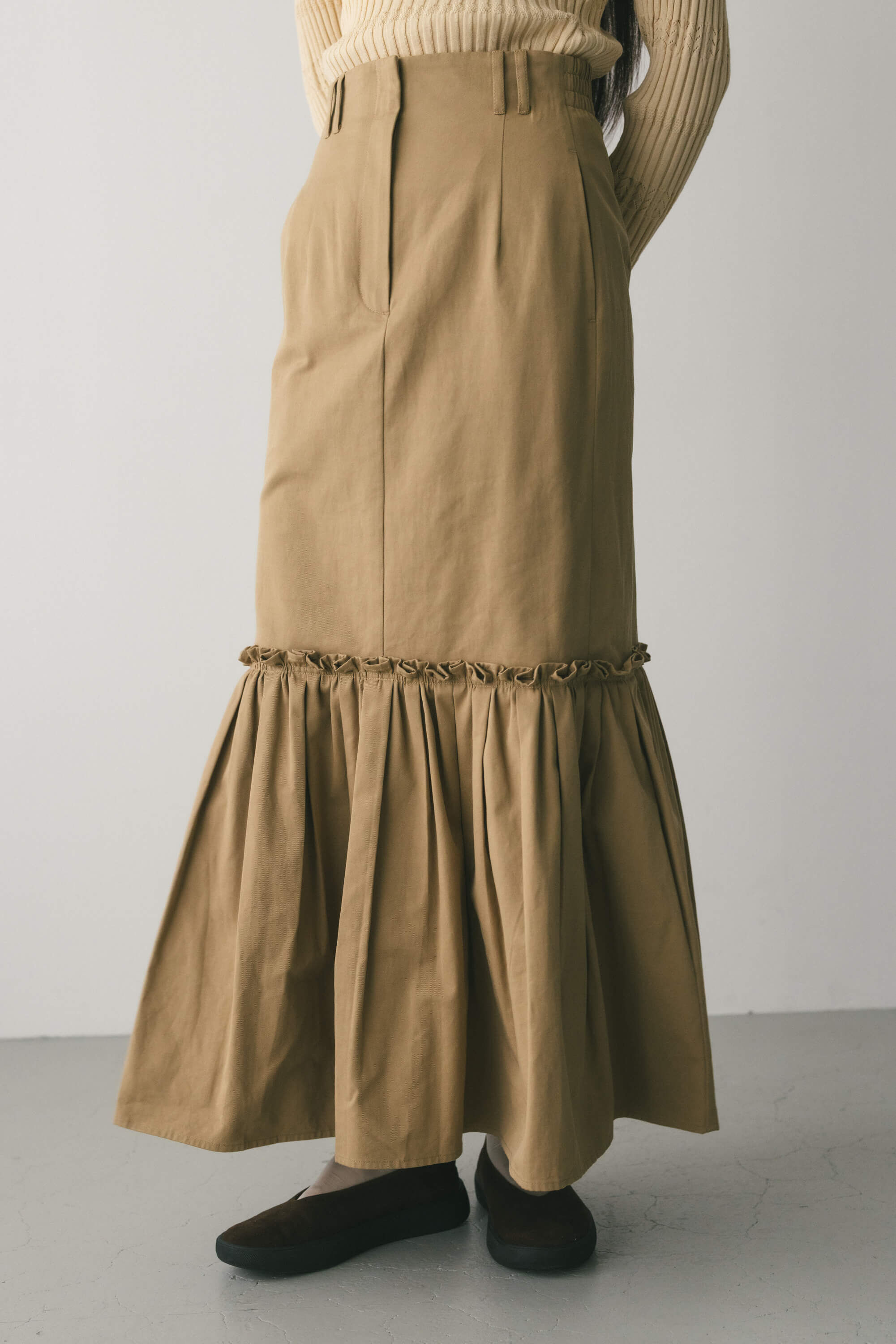 【スタイルミキサー/STYLEMIXER】 ヘムギャザーチノスカート