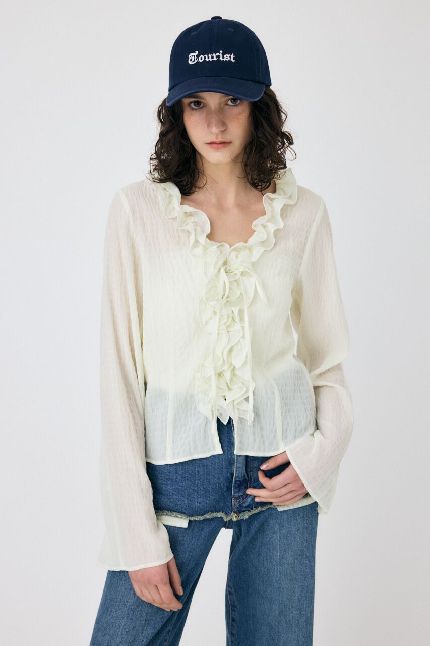 【マウジー/MOUSSY】 LACE UP RUFFLE ブラウス