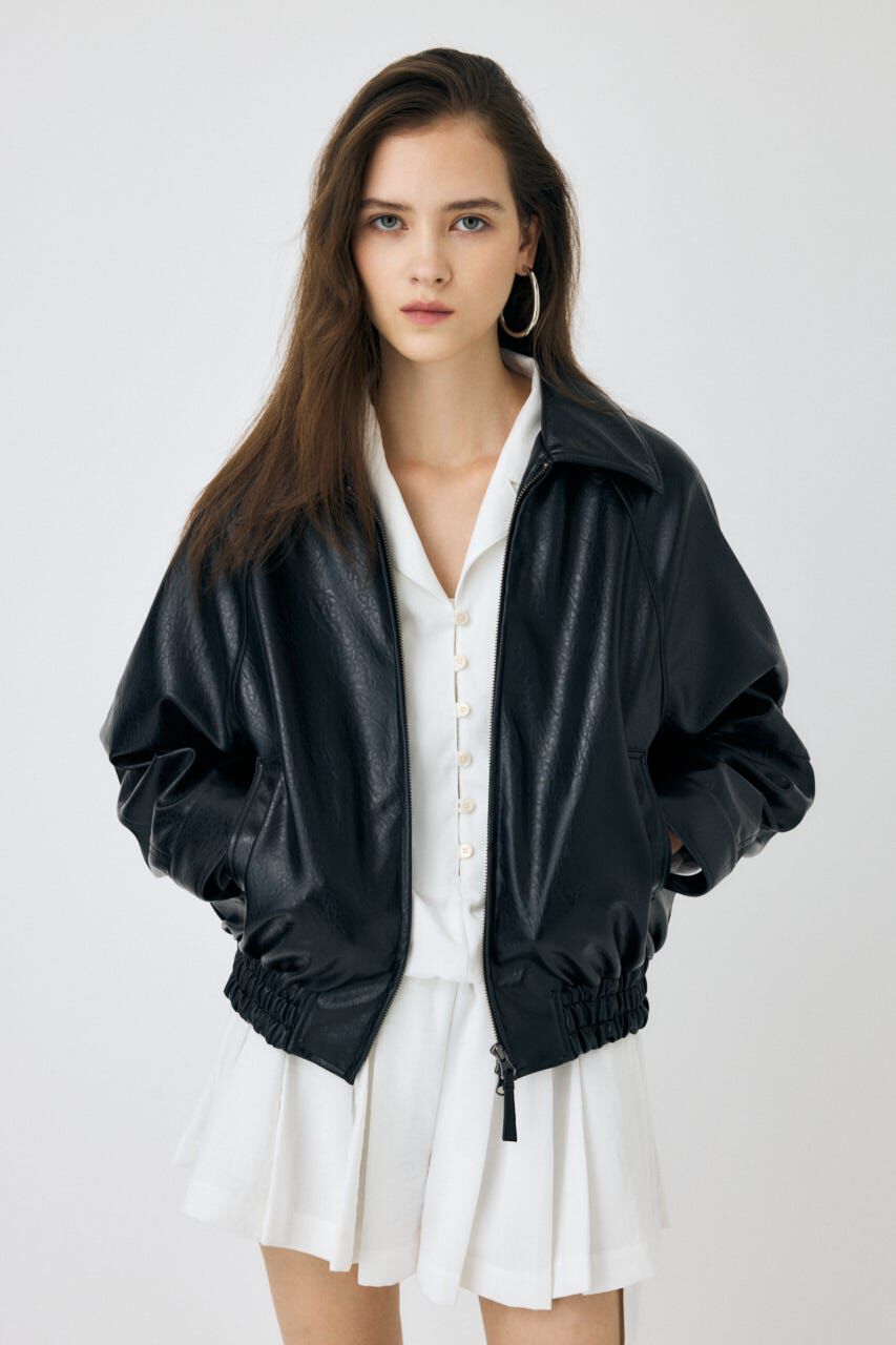 【マウジー/MOUSSY】 F/LEATHER GATHER ブルゾン