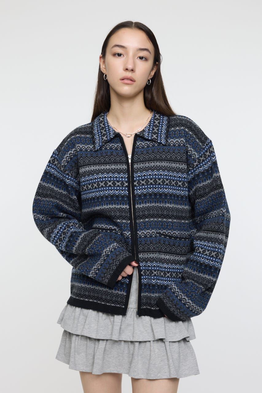 モテ系ファッションメンズ|【マウジー/MOUSSY】 FAIR ISLE KNIT ジャケット
