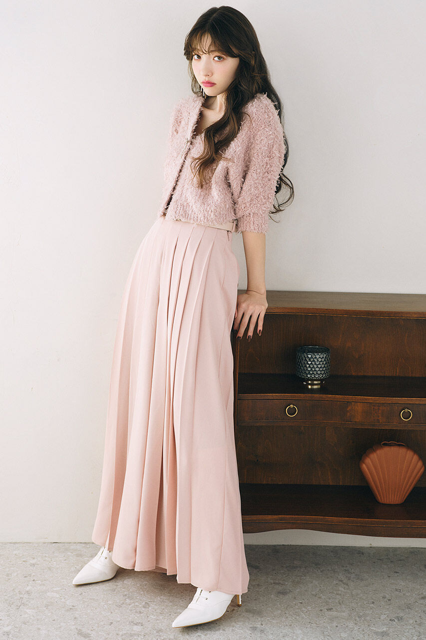 【リエンダ/rienda】 プリーツデザインワイドパンツ