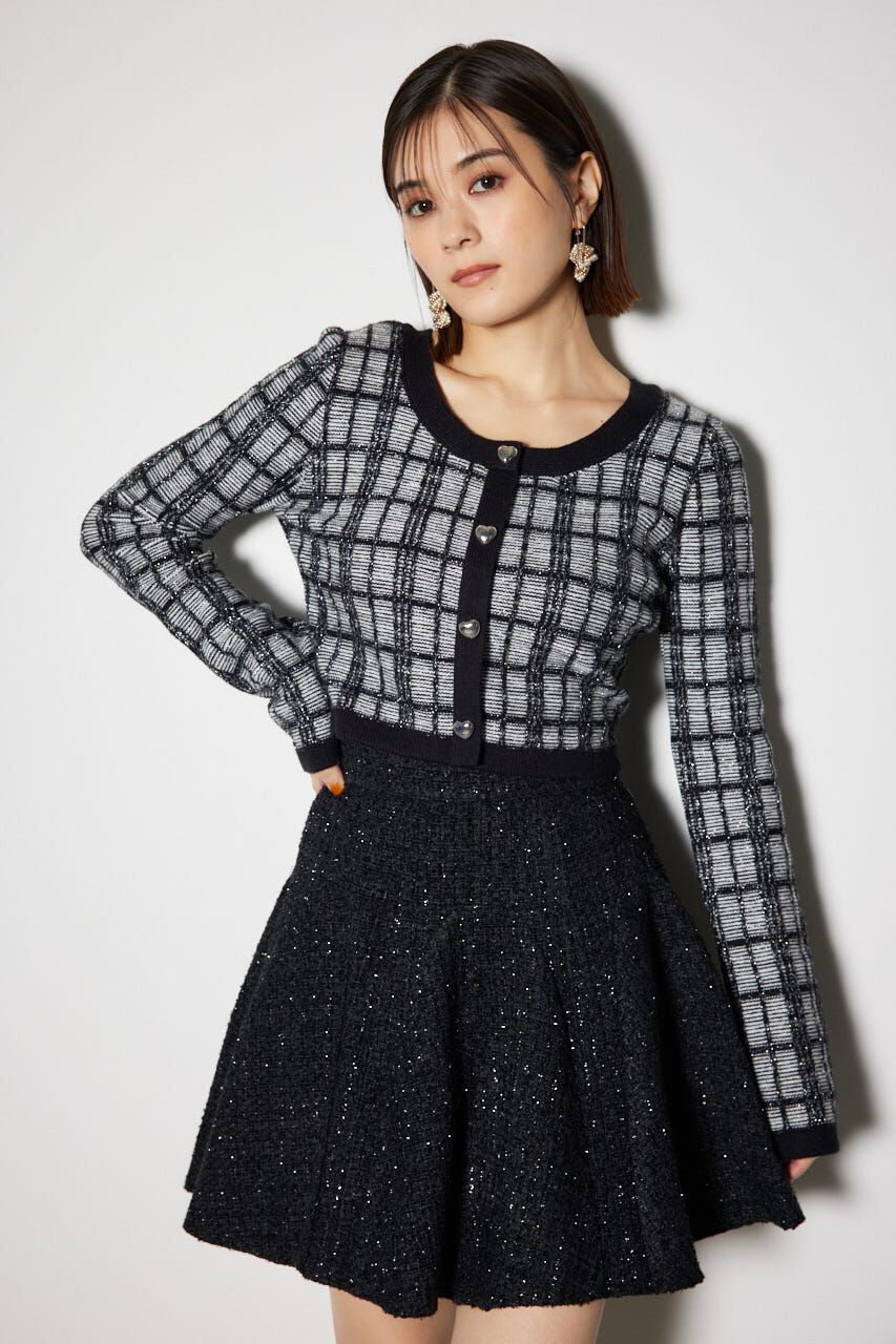 【リエンダ/rienda】 2WAYチェックニットカーディガン