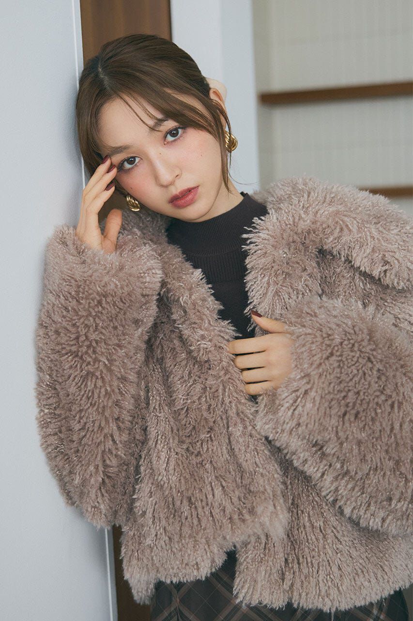 人気メンズファッション|【リエンダ/rienda】 ショート丈フェイクプードルファーブルゾン