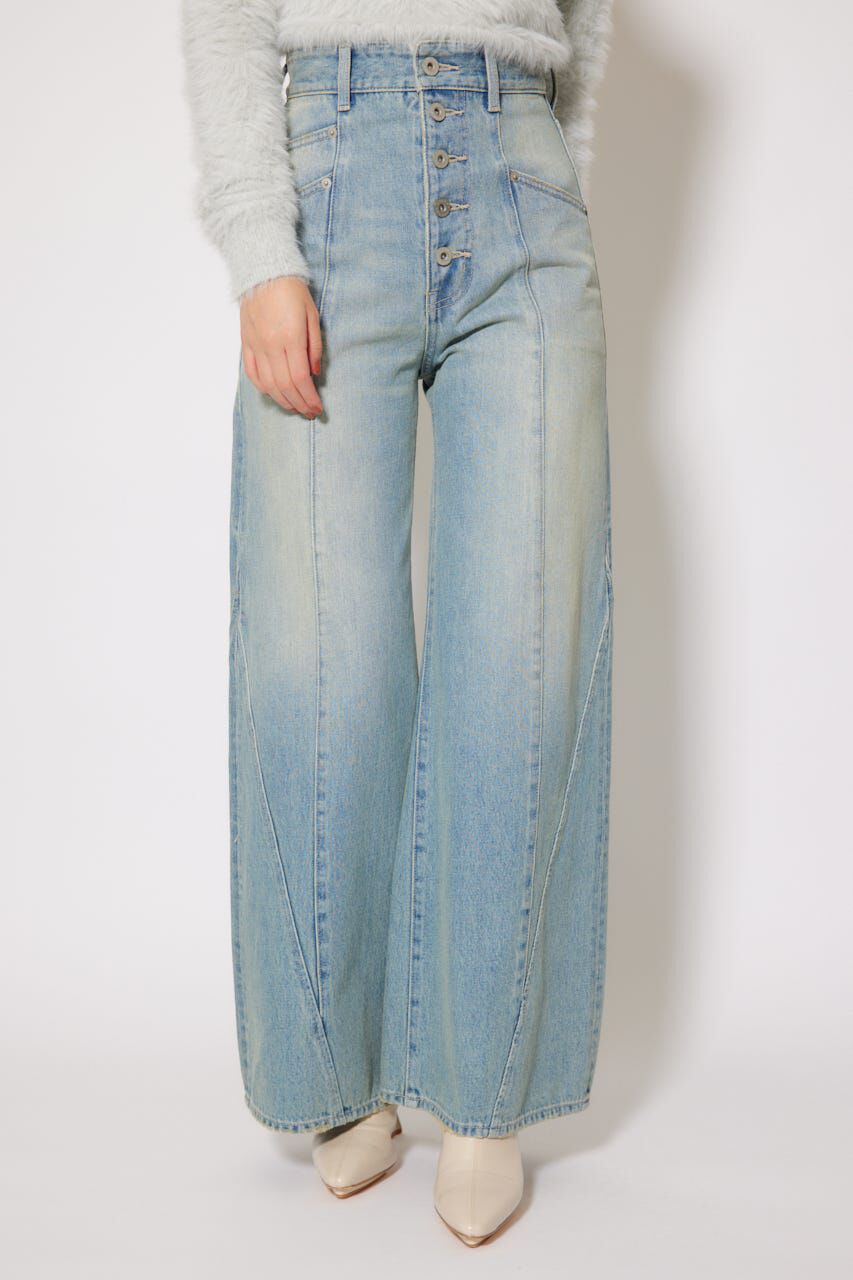 モテ系ファッションメンズ|【リエンダ/rienda】 フロントボタンデザインハイウエストデニムパンツ