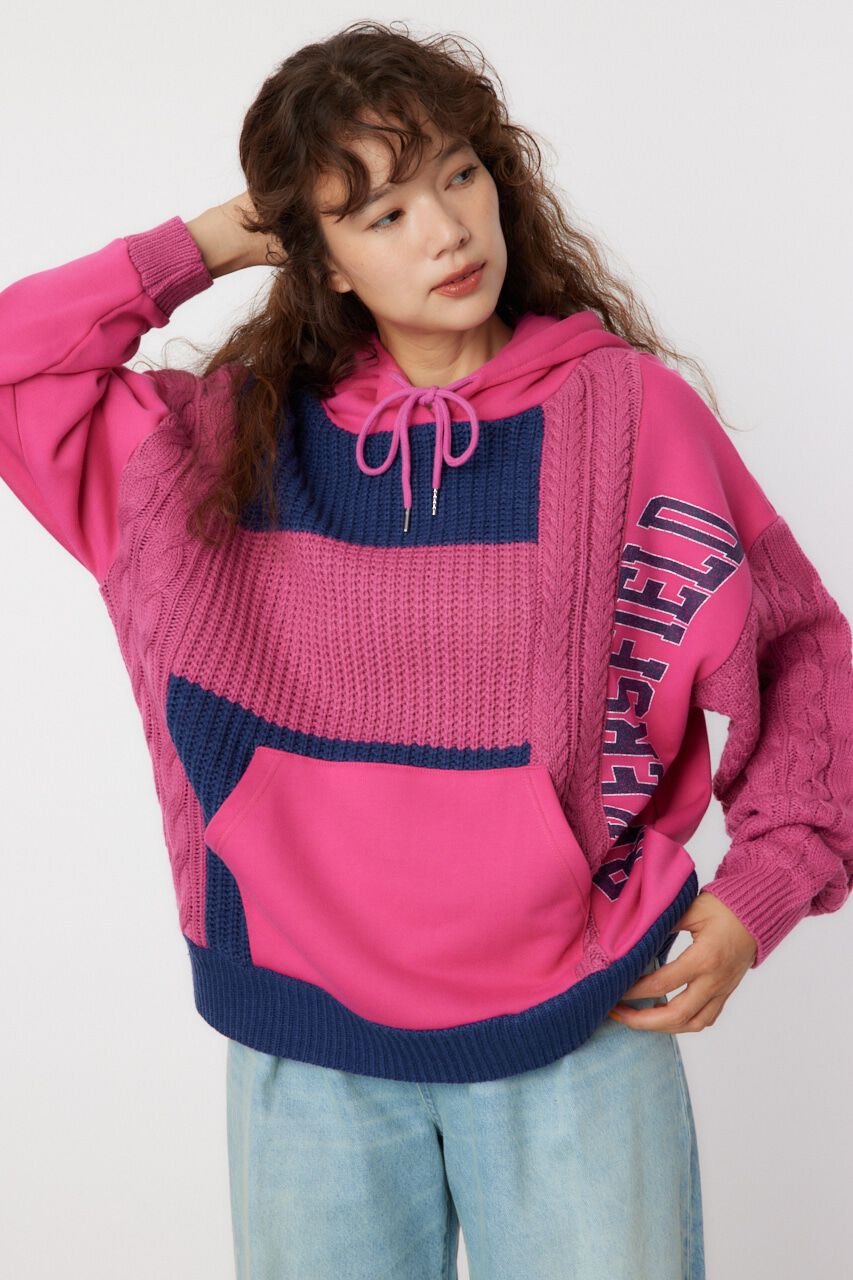 メンズファッションオススメ|【ロデオクラウンズ/RODEO CROWNS】 ニットカスタム college フーディトップス