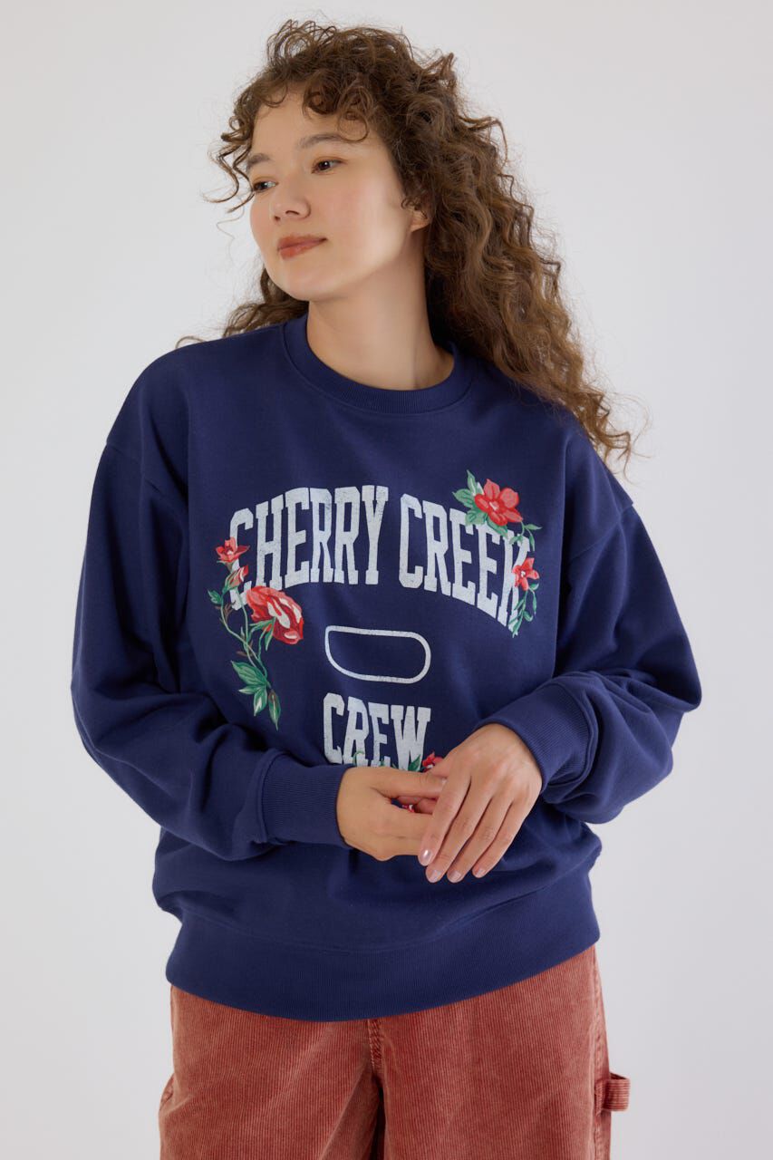 モテ系ファッションメンズ|【ロデオクラウンズ/RODEO CROWNS】 フラワーステッチカレッジスウェット