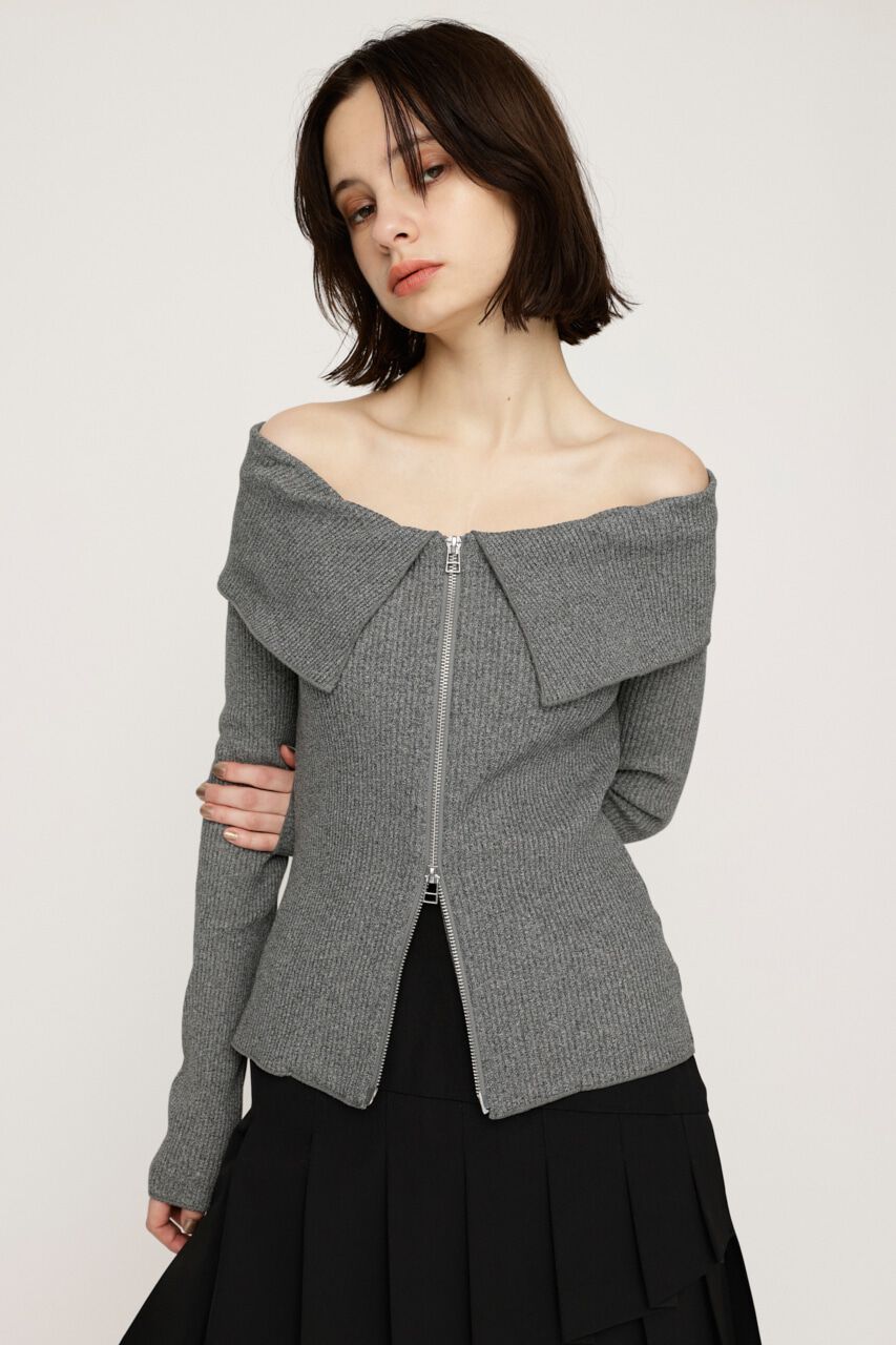 人気メンズファッション|【スライ/SLY】 OFFSHOULDER FRONT ZIP トップス
