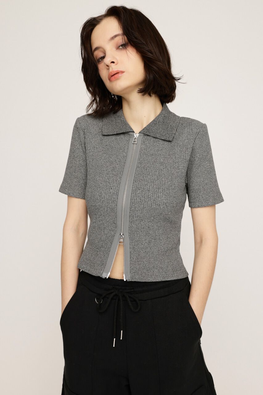 人気メンズファッション|【スライ/SLY】 FRONT ZIP CUT RIB トップス