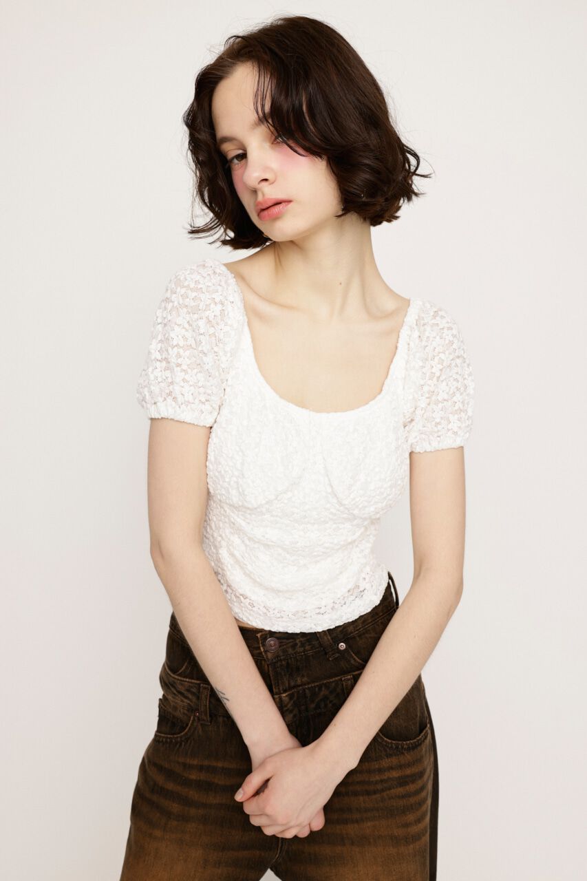 ファッションメンズお薦め|【スライ/SLY】 PUFF SLEEVE GATHER CUT トップス