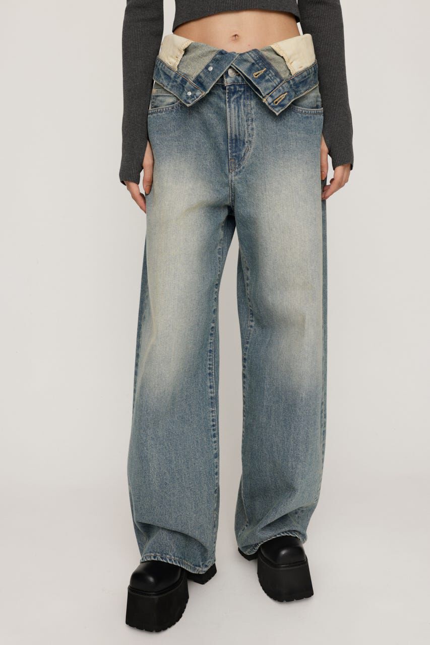 【スライ/SLY】 LAYERED STRAIGHT DENIM パンツ