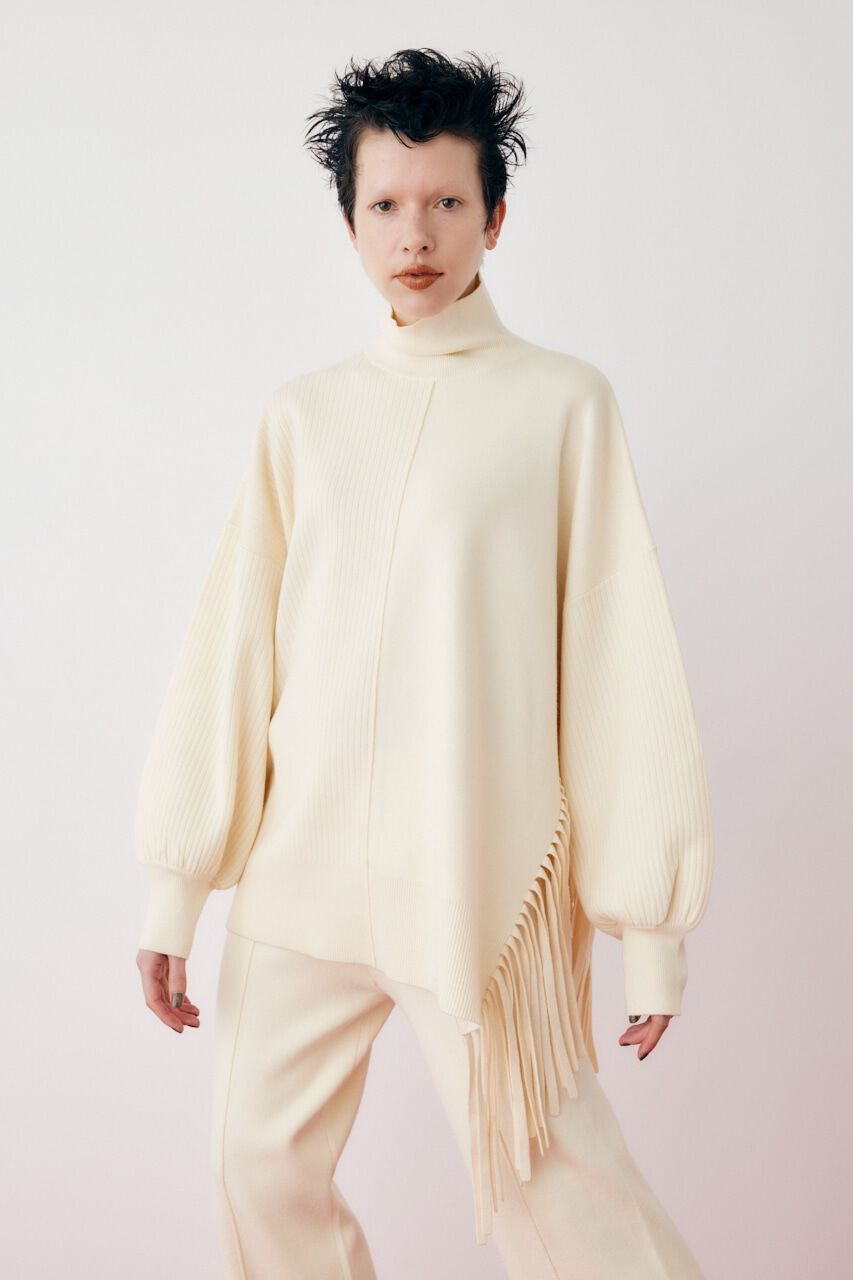 【ヘリンドットサイ/HeRIN.CYE】 Fringe knit tops