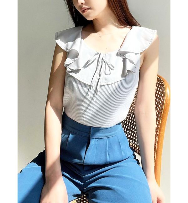 【リゼクシー/RESEXXY】 ラージカラーリブニットトップス