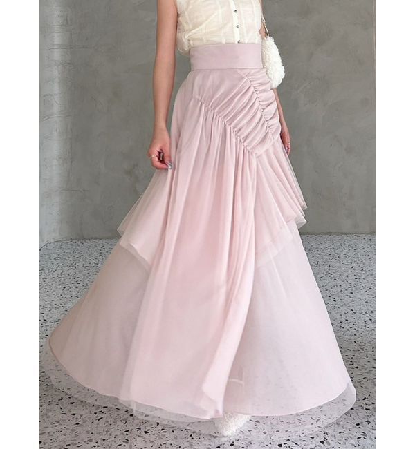 【リゼクシー/RESEXXY】 チュールレイヤードフレアスカート