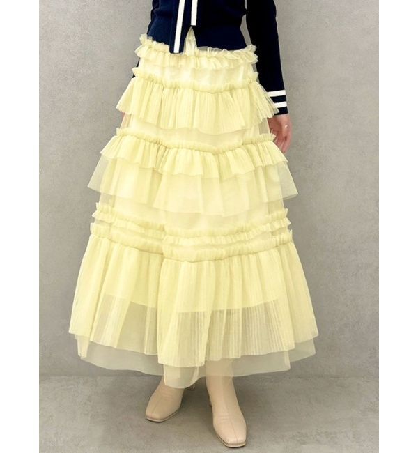 【ダズリン/dazzlin】 ティアードプリーツチュールスカ-ト