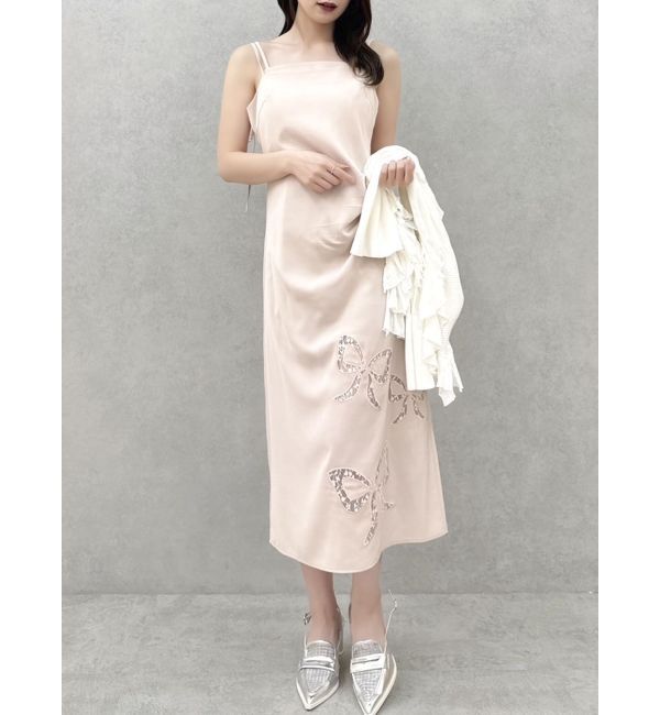 【ダズリン/dazzlin】 レースリボンサテンキャミワンピース