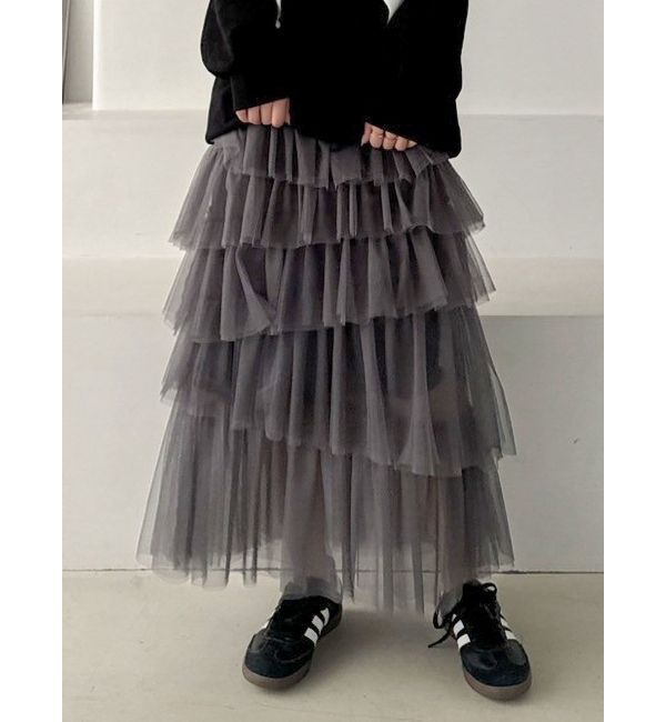 【ダズリン/dazzlin】 ティアードチュールスカート