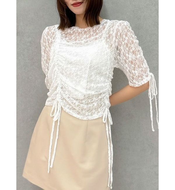 モテ系ファッションメンズ|【ダズリン/dazzlin】 ギャザーリボンレーストップス