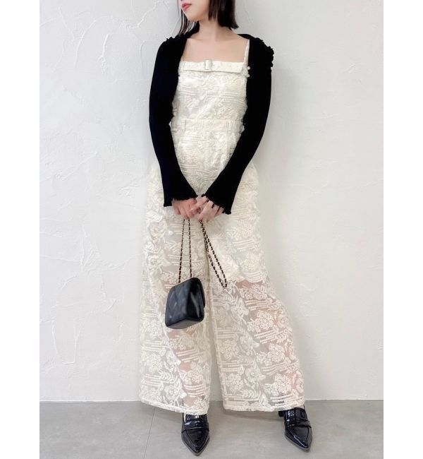 【ダズリン/dazzlin】 レースワイドサロペット