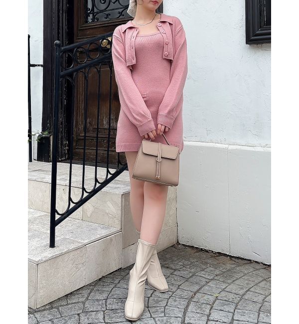 【ダズリン/dazzlin】 2ピースニットミニワンピース