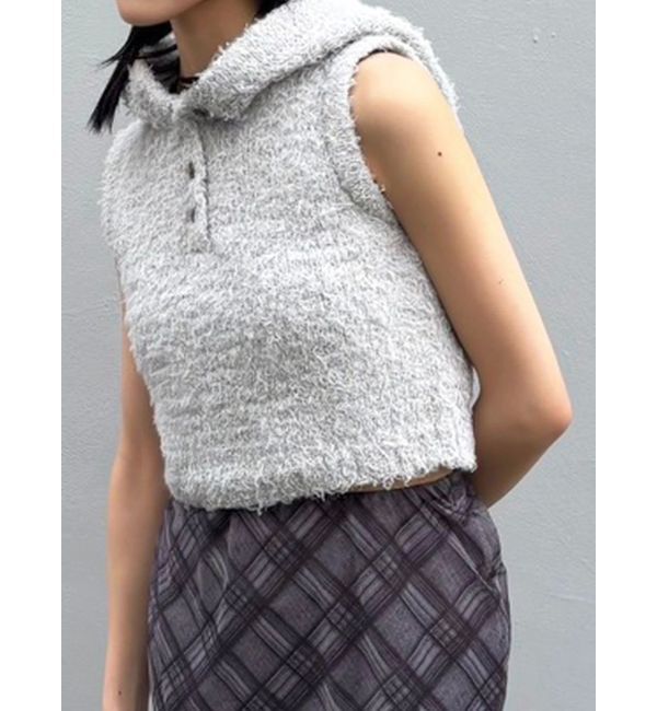 【エモダ/EMODA】 シャギーフードニットタンクトップ