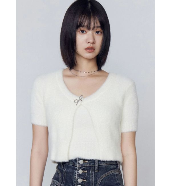 【エモダ/EMODA】 リボンチャームシャギーツインニット