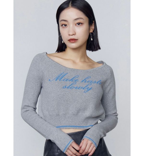 【エモダ/EMODA】 フロントロゴクロップニット