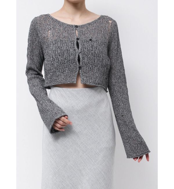 人気メンズファッション|【マーキュリーデュオ/MERCURYDUO】 【OUNNOUN】メッシュクロップドニットカーデ