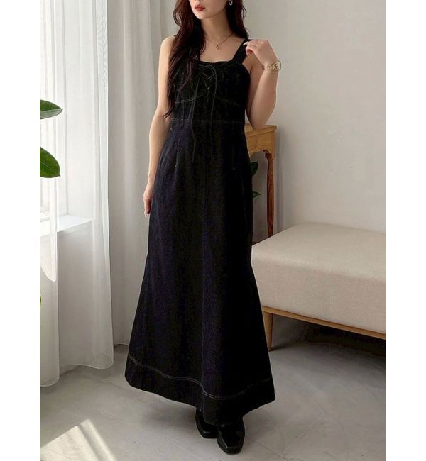 【マーキュリーデュオ/MERCURYDUO】 デニムレースアップジャンスカ