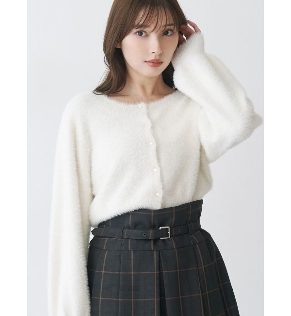 人気メンズファッション|【マーキュリーデュオ/MERCURYDUO】 ミニシャギークルーネックカーディガン