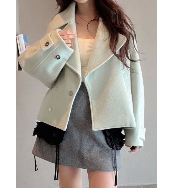 【マーキュリーデュオ/MERCURYDUO】 【OUNNOUN】コクーンショートコート