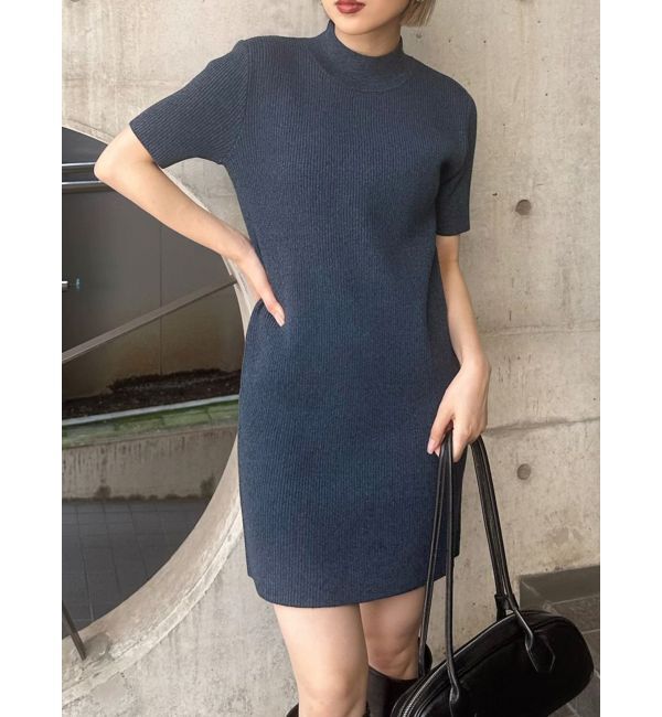 【ムルーア/MURUA】 ハーフスリーブフィットミニワンピース