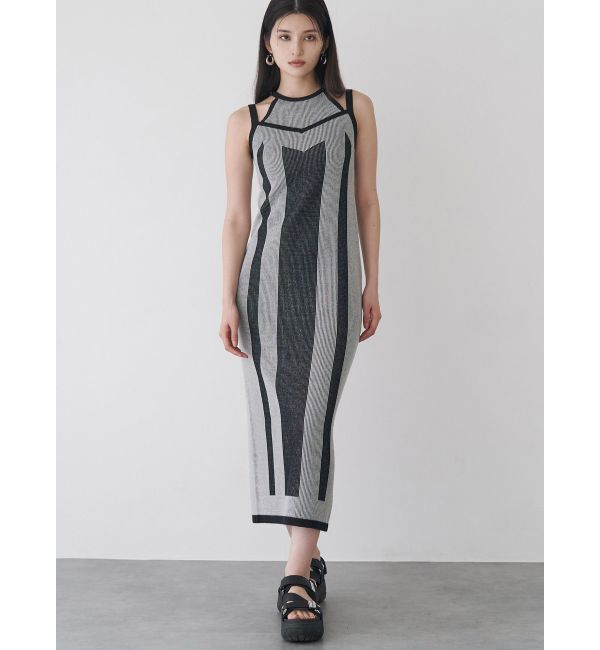 【ムルーア/MURUA】 レイヤードライクニットキャミワンピース