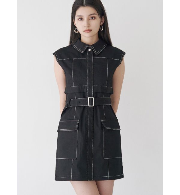 【ムルーア/MURUA】 ステッチミニワンピース