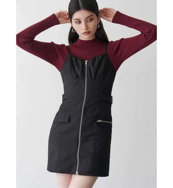 【ムルーア/MURUA】 フロントZIPミニジャンスカ