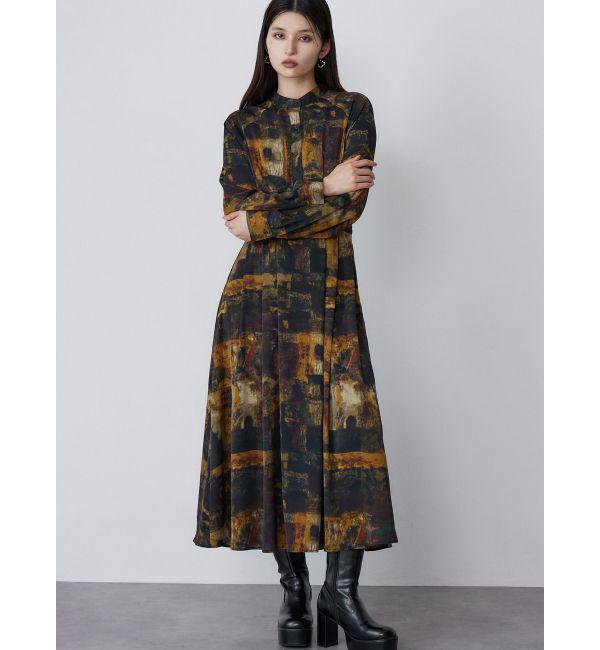 【ムルーア/MURUA】 ニュアンスパターンマキシワンピース