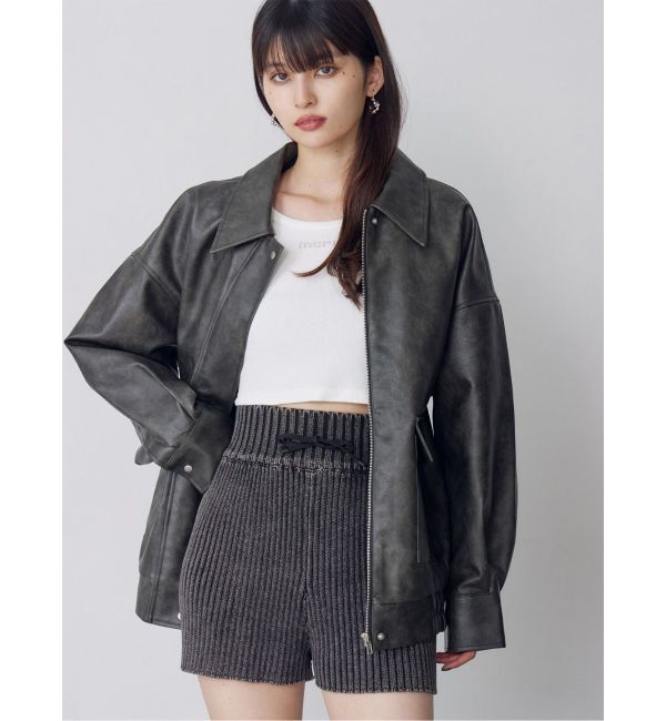 ファッションメンズなら|【ムルーア/MURUA】 ヴィンテージフェイクレザーブルゾン