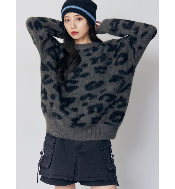 【ムルーア/MURUA】 レオパードニット