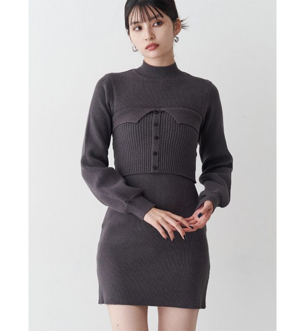 【ムルーア/MURUA】 ビスチェドッキングミニワンピース