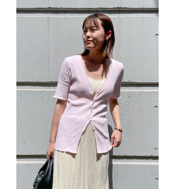 モテ系ファッションメンズ|【アングリッド/Ungrid】 オーガニックコットンテレコハーフスリーブカーデ