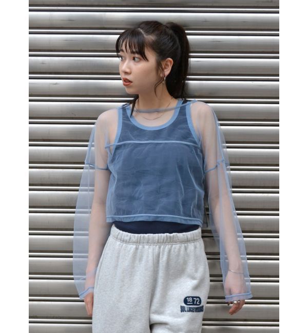 メンズファッションの一押し|【アングリッド/Ungrid】 チュールショートロングスリーブTee