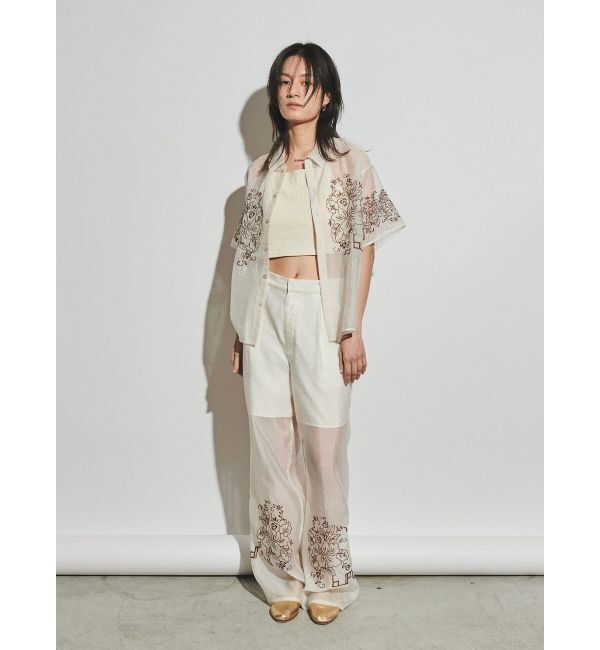 メンズファッションオススメ|【アングリッド/Ungrid】 【Htage】エンブロイダリーシアータックパンツ