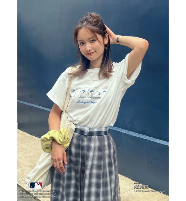 モテ系ファッションメンズ|【アングリッド/Ungrid】 【MLB×PEANUTS】ロゴTee