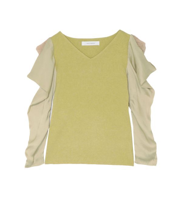 【ラグナムーン/LAGUNAMOON】 ドレープレイヤードスリーブニットプルオーバー