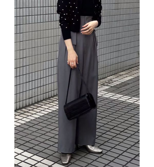 【ラグナムーン/LAGUNAMOON】 ハイウエストサスペンダーパンツ