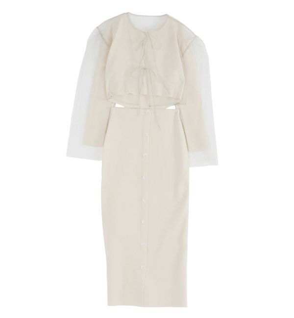 【ラグナムーン/LAGUNAMOON】 チュールカーデセットニットワンピース