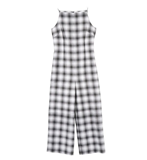 【ラグナムーン/LAGUNAMOON】 オンブレチェックオールインワン