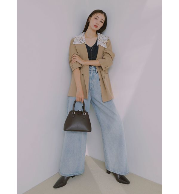 【ラグナムーン/LAGUNAMOON】 タックデニムワイドパンツ