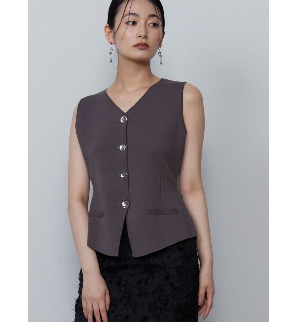 【ラグナムーン/LAGUNAMOON】 メタルボタンデザインニットベスト