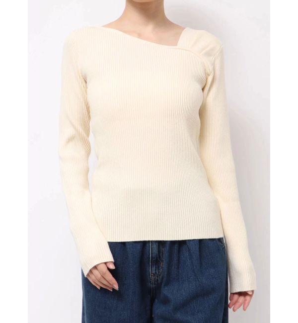 【ラグナムーン/LAGUNAMOON】 【REVIVAL】アシンメトリータックニットプルオーバー